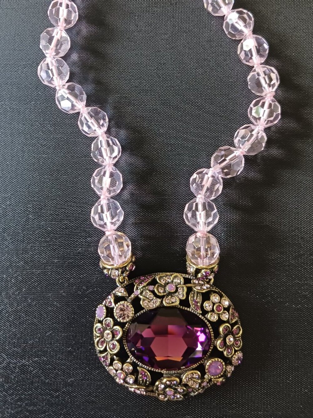 Heidi Daus, Pink and Magenta Crystal Necklace
